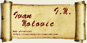 Ivan Molović vizit kartica